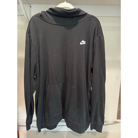 Nike Men’s Club Pullover Hoodie Big & Tall 3X Black Lightweight Fleece - Picture 2 of 8